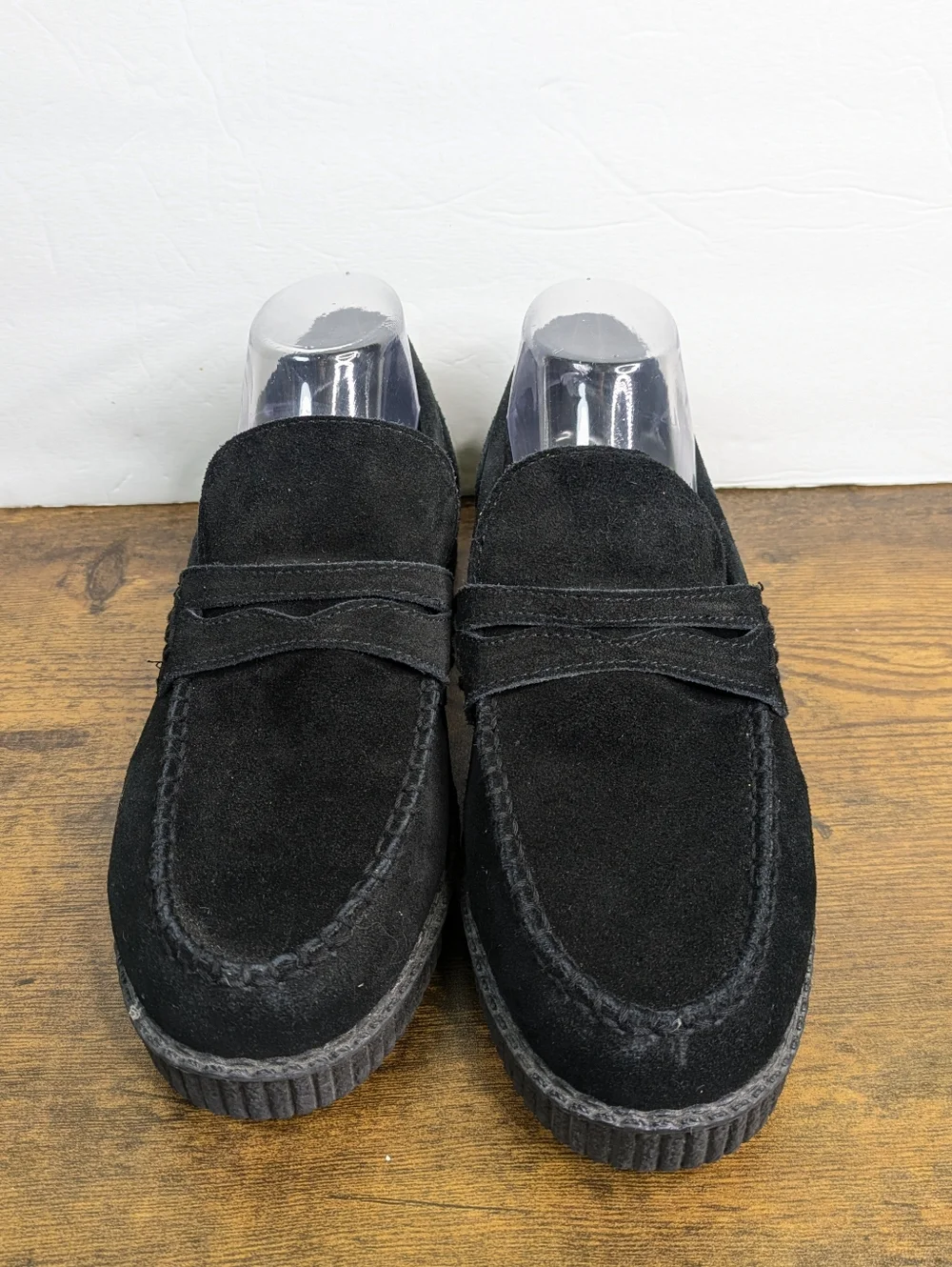 T.U.K Penny Loafer Creepers Mens 9 Womens 11 Suede Slip On Platform Goth Punk - Picture 3 of 11